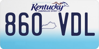 KY license plate 860VDL
