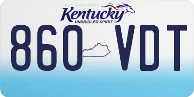 KY license plate 860VDT