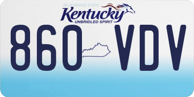 KY license plate 860VDV