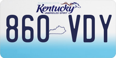 KY license plate 860VDY