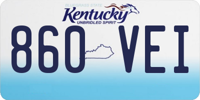 KY license plate 860VEI