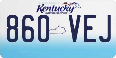 KY license plate 860VEJ