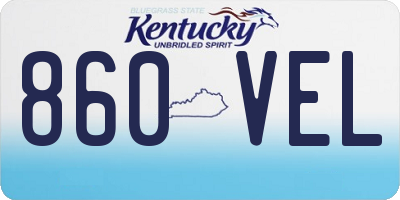 KY license plate 860VEL