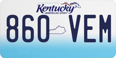 KY license plate 860VEM