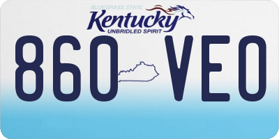 KY license plate 860VEO
