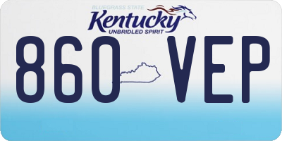KY license plate 860VEP