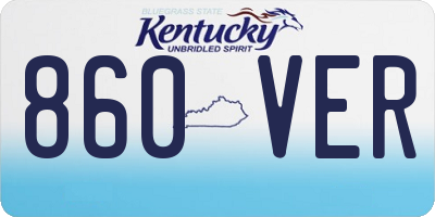 KY license plate 860VER