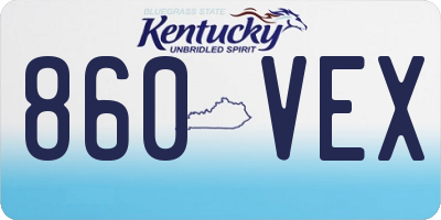 KY license plate 860VEX