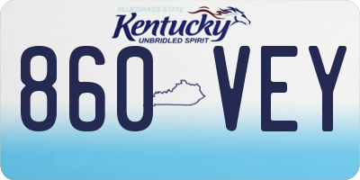 KY license plate 860VEY