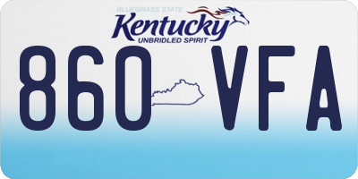 KY license plate 860VFA