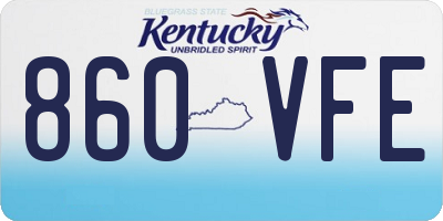 KY license plate 860VFE