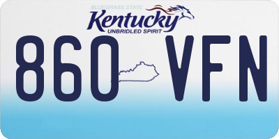 KY license plate 860VFN