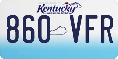KY license plate 860VFR