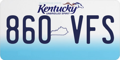 KY license plate 860VFS
