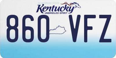 KY license plate 860VFZ