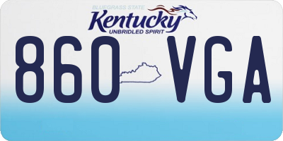KY license plate 860VGA
