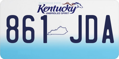 KY license plate 861JDA