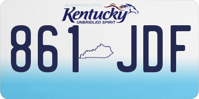 KY license plate 861JDF