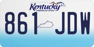 KY license plate 861JDW