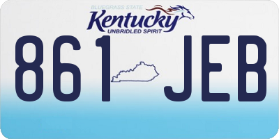 KY license plate 861JEB