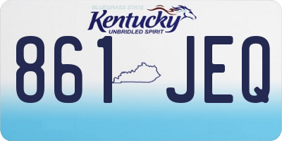 KY license plate 861JEQ
