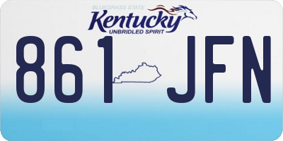 KY license plate 861JFN