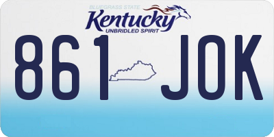 KY license plate 861JOK