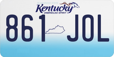 KY license plate 861JOL