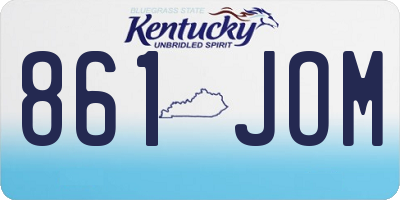KY license plate 861JOM