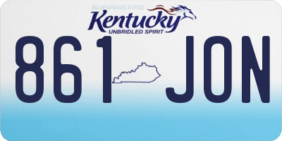 KY license plate 861JON