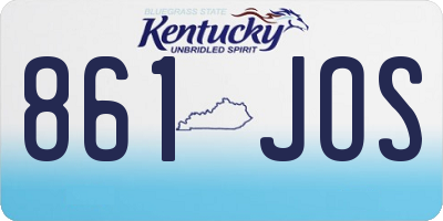 KY license plate 861JOS