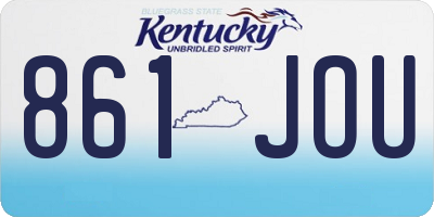 KY license plate 861JOU