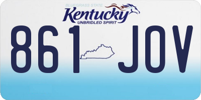 KY license plate 861JOV