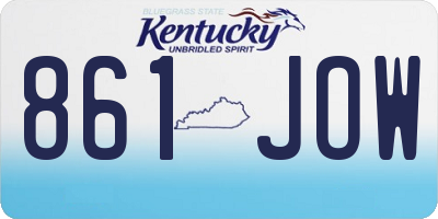 KY license plate 861JOW