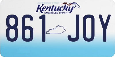 KY license plate 861JOY