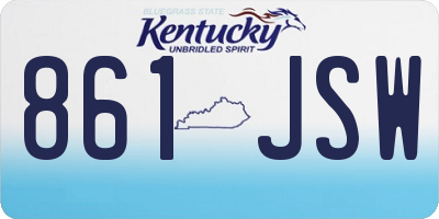 KY license plate 861JSW