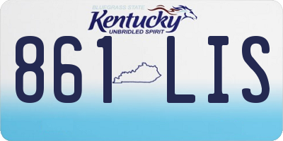 KY license plate 861LIS