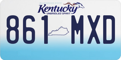 KY license plate 861MXD