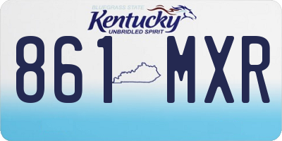 KY license plate 861MXR