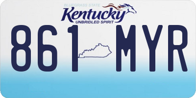 KY license plate 861MYR