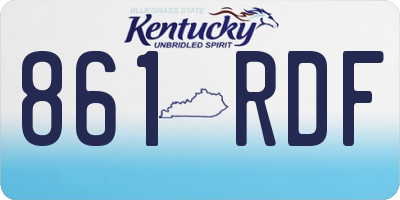 KY license plate 861RDF