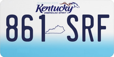 KY license plate 861SRF