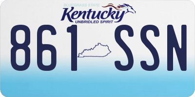 KY license plate 861SSN