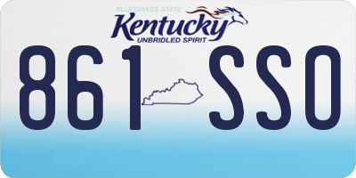 KY license plate 861SSO