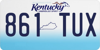 KY license plate 861TUX