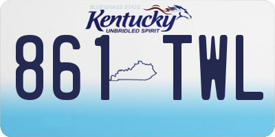 KY license plate 861TWL