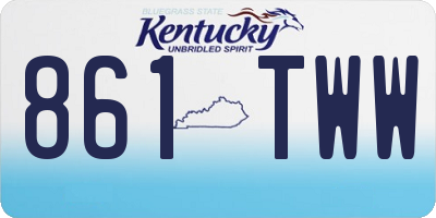 KY license plate 861TWW