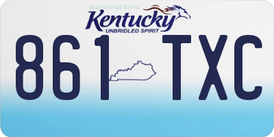 KY license plate 861TXC