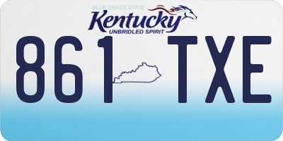 KY license plate 861TXE