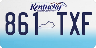 KY license plate 861TXF